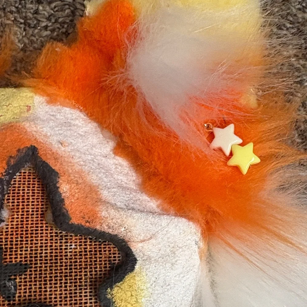 Orange and yellow star cat mask